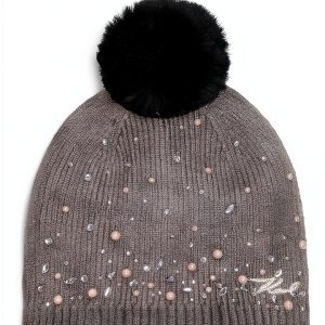 Karl Lagerfeld Paris Womens Beanie Hat Luxury Design-0