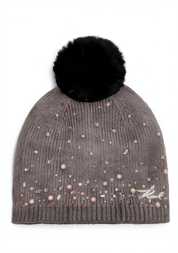 Karl Lagerfeld Paris Womens Beanie Hat Luxury Design-0
