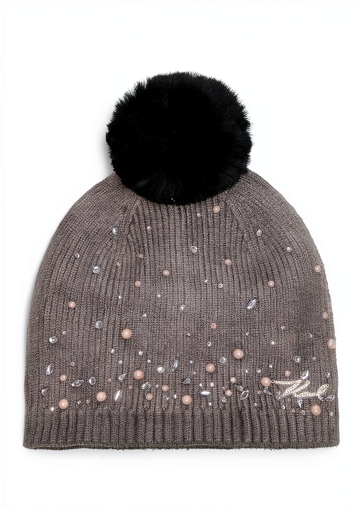 Karl Lagerfeld Paris womens beanie in multiple colors displayed on a neutral background