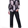Karl Lagerfeld Paris Womens Button Down Shirt Black Red-1
