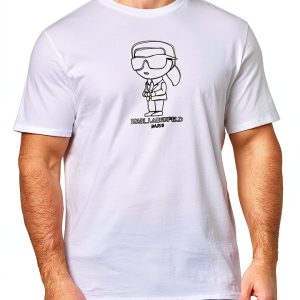 Karl Lagerfeld Paris Mens T-Shirt Graphic Design Relaxed Fit-0