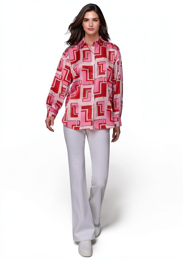 Karl Lagerfeld Paris Womens Button Down Shirt Parfait Multi-1