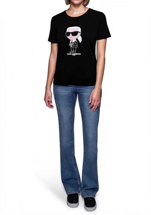 Karl Lagerfeld Paris Womens T-Shirt Black Flattering Fit-1