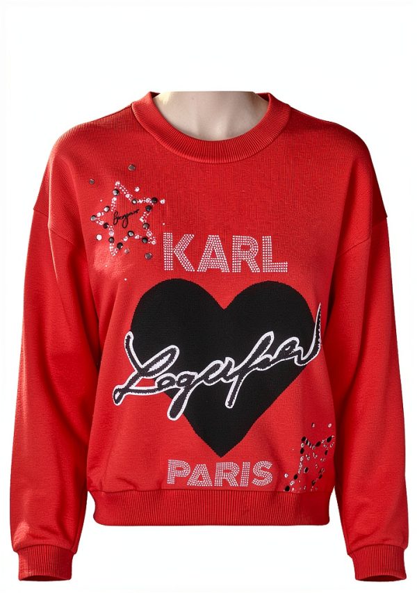 Karl Lagerfeld Paris Womens Sweater Admiral Red Versatile-4