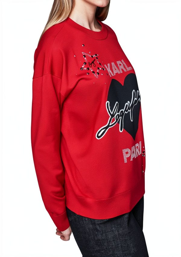 Karl Lagerfeld Paris Womens Sweater Admiral Red Versatile-2