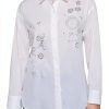 Karl Lagerfeld Paris Womens Button Down Shirt White-0