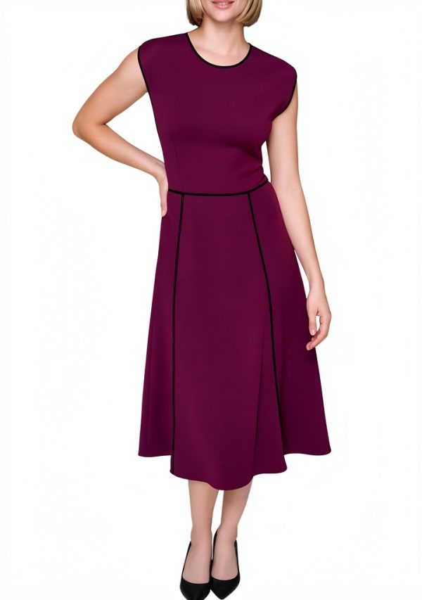 Karl Lagerfeld Paris Sleeveless Scuba Crepe Midi Dress-0