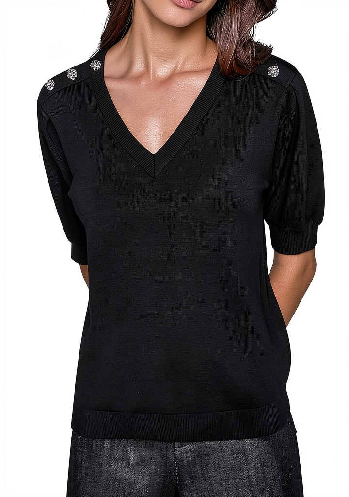 Karl Lagerfeld Paris women's sweater in Black color on a hanger
