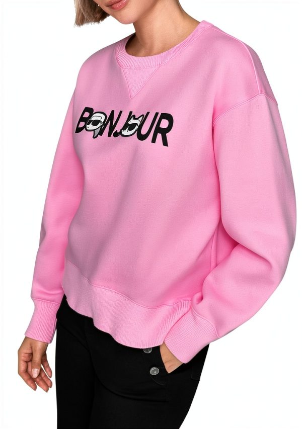 Karl Lagerfeld Paris Womens Sweatshirt Prism Pink Versatile-1