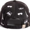 Karl Lagerfeld Paris Womens Baseball Cap Black White-2