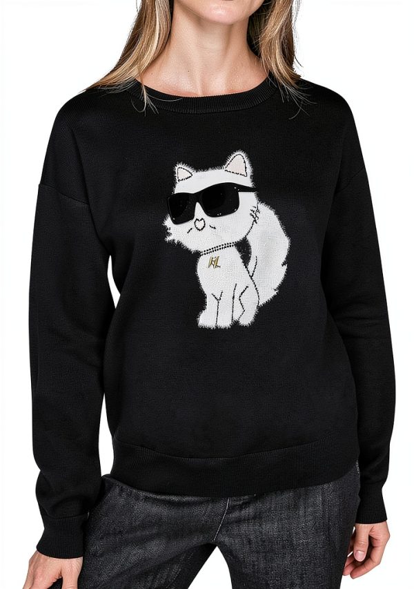 Karl Lagerfeld Paris Womens Pullover Sweater Casual Luxury-0