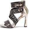Karl Lagerfeld Womens Strappy Sandals Pewter Soft White-1