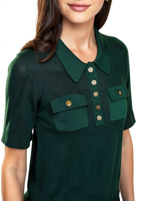 Karl Lagerfeld Paris Womens Sweater Rain Forest Color Large-3