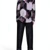 Karl Lagerfeld Paris Womens Button Down Shirt Black Red-3