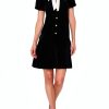 Karl Lagerfeld Paris Womens Dress Short Sleeve Silky Crepe-1