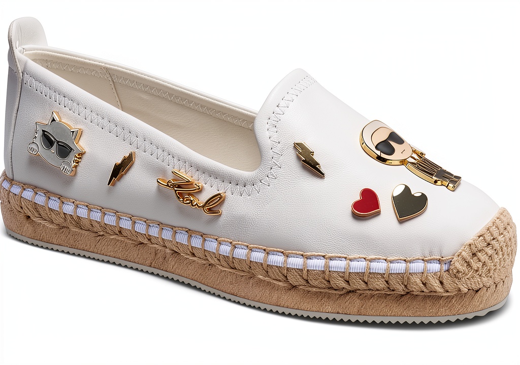 Karl Lagerfeld Paris Women’s Loafers Slip‑Ons Comfortable displayed on a marble countertop