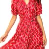 Karl Lagerfeld Paris Midi Dress Hanky Hem Puffed Sleeve-5