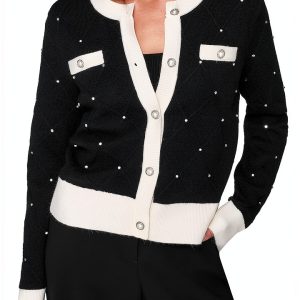 Karl Lagerfeld Paris Womens Pullover Sweater Black Soft-0
