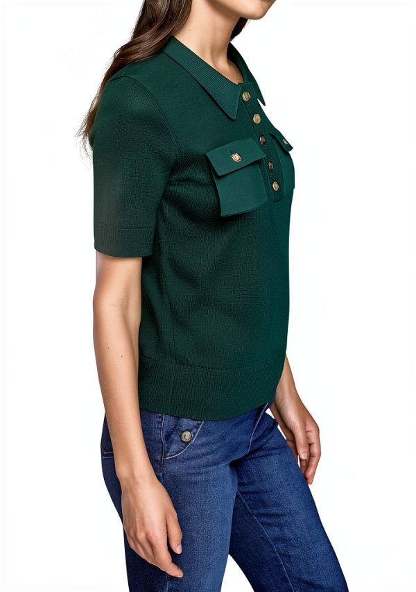 Karl Lagerfeld Paris Womens Sweater Rain Forest Color Large-2