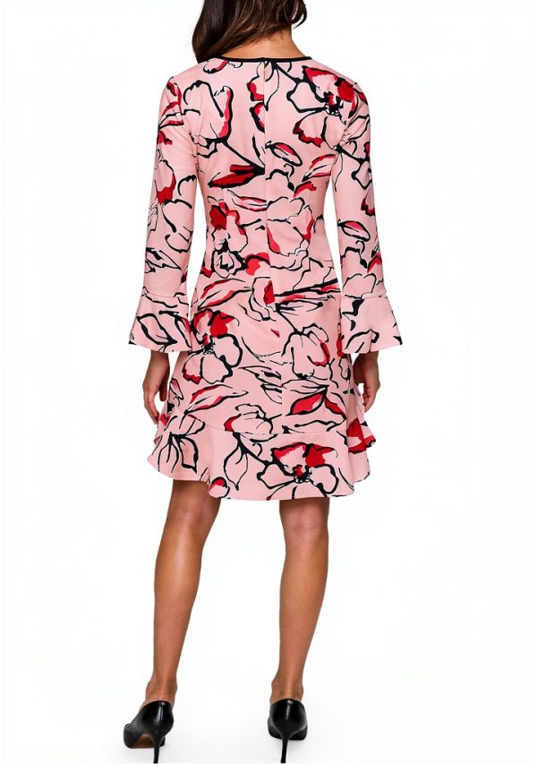 Karl Lagerfeld Paris Womens Dress Flounce Hem 3/4 Sleeve-3