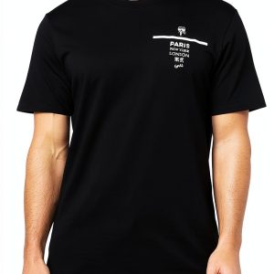Karl Lagerfeld Paris Mens T-Shirt Black Logo Graphic Design-0