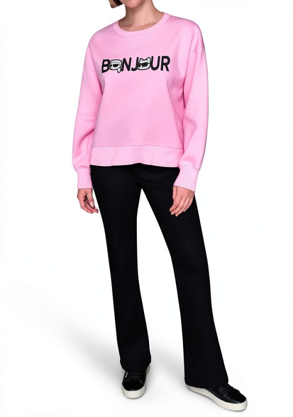 Karl Lagerfeld Paris Womens Sweatshirt Prism Pink Versatile-3