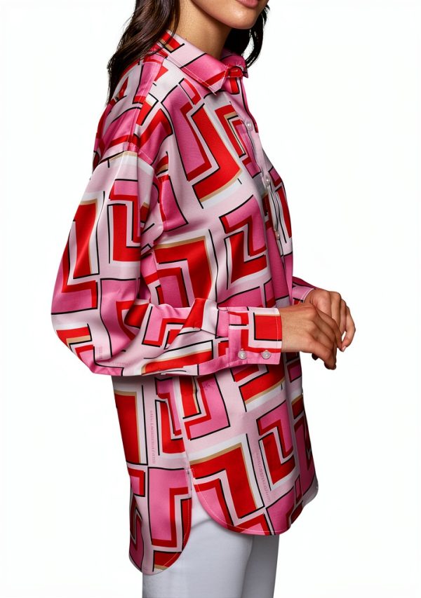 Karl Lagerfeld Paris Womens Button Down Shirt Parfait Multi-2