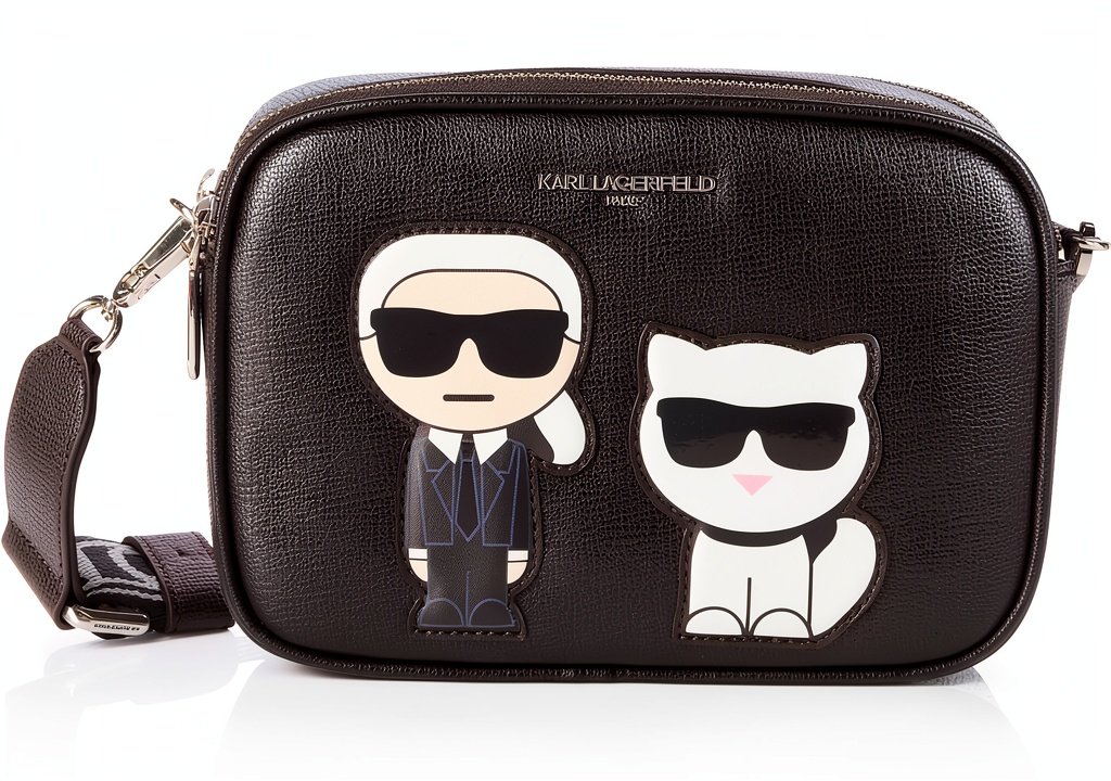 Karl Lagerfeld Paris crossbody handbag in black combo multi color
