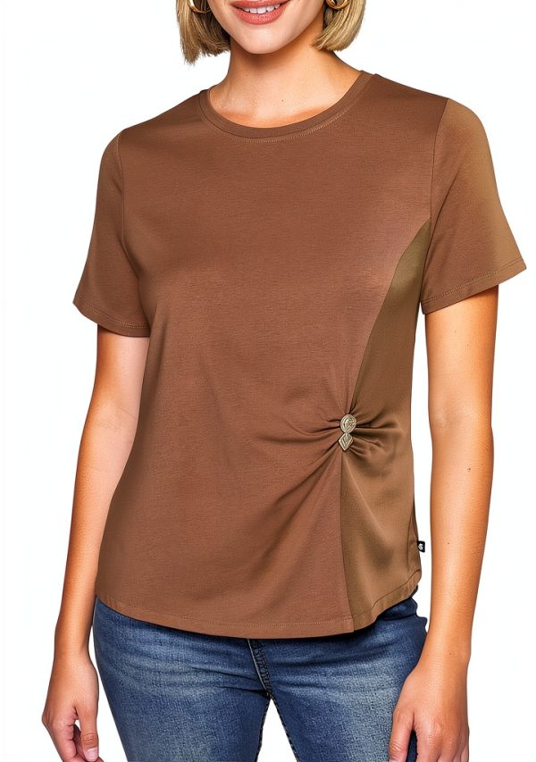 Karl Lagerfeld Paris Womens Work Shirt Vicuna Color-0