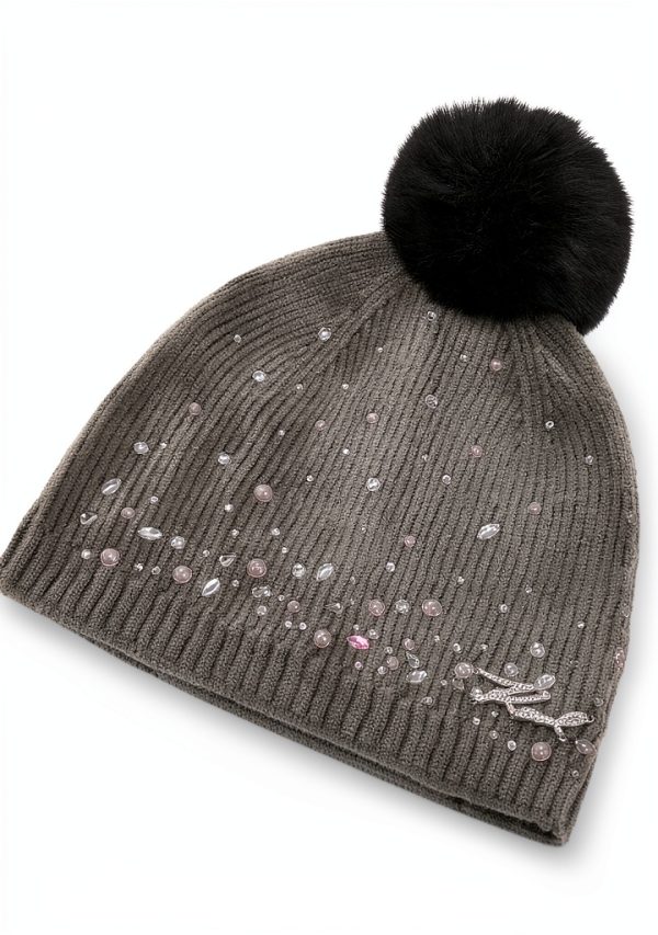 Karl Lagerfeld Paris Womens Beanie Hat Luxury Design-1