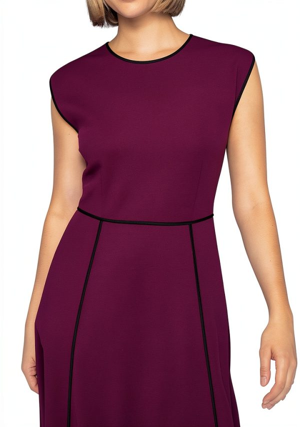 Karl Lagerfeld Paris Sleeveless Scuba Crepe Midi Dress-1
