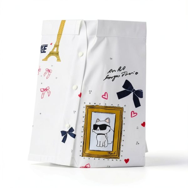 Karl Lagerfeld Paris Womens Button Down Shirt White-5