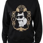Karl Lagerfeld Paris Womens Pullover Sweater Black Versatile-0