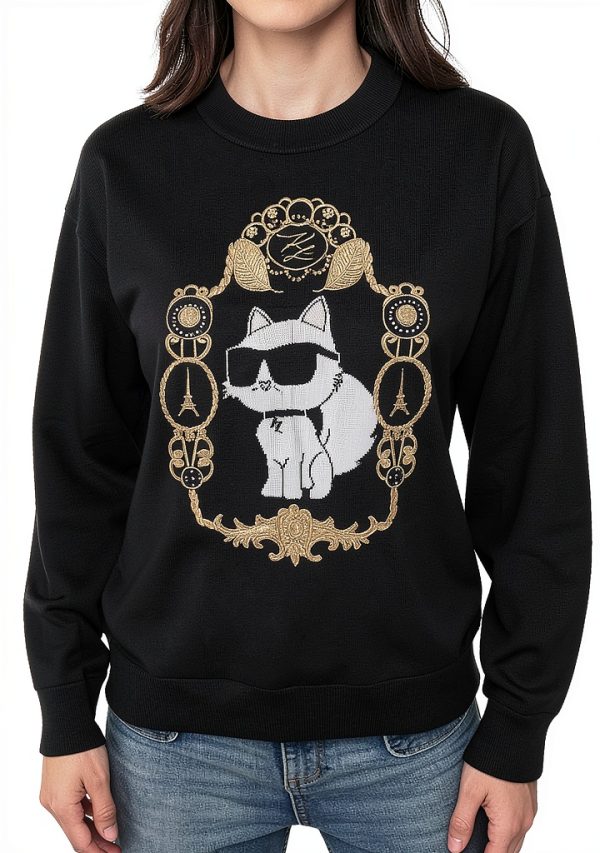 Karl Lagerfeld Paris Womens Pullover Sweater Black Versatile-0