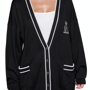 Karl Lagerfeld Paris Womens Pullover Sweater Black Soft-0