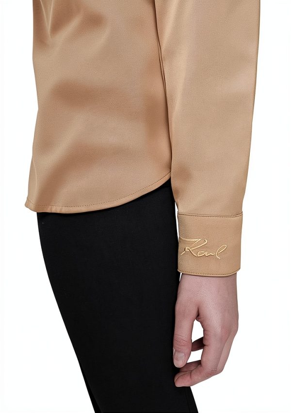 Karl Lagerfeld Paris Womens Button Down Shirt Travel Fit-6