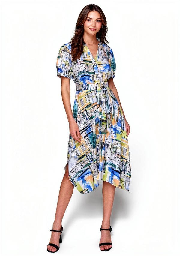 Karl Lagerfeld Paris Womens Dress Silky Crepe Tie Belt-1