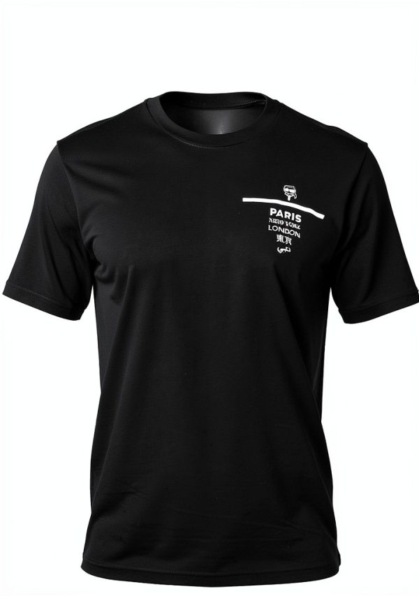 Karl Lagerfeld Paris Mens T-Shirt Black Logo Graphic Design-2