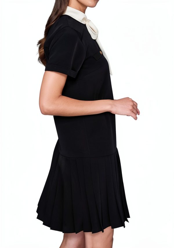 Karl Lagerfeld Paris Womens Dress Short Sleeve Silky Crepe-2