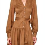 Karl Lagerfeld Paris Womens Long Sleeve Collared Dress-0