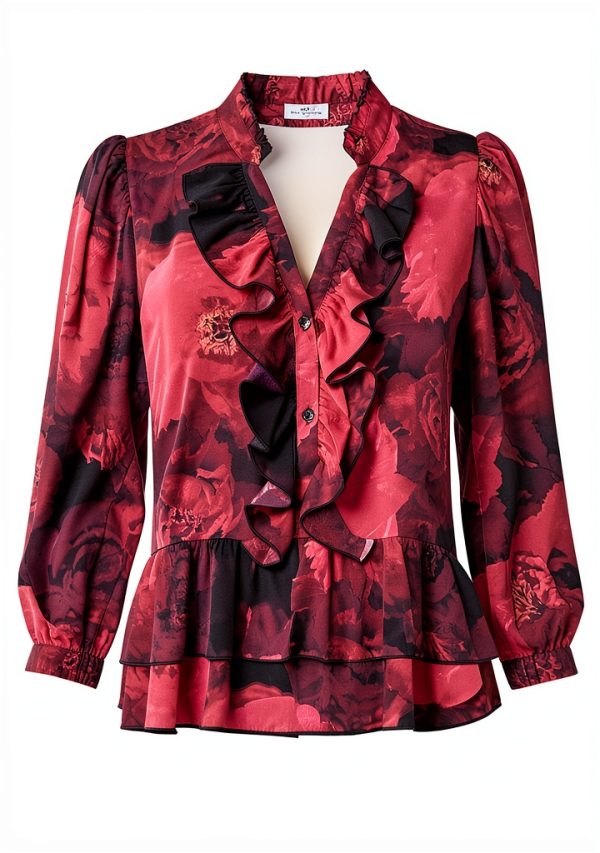 Karl Lagerfeld Paris Womens Shirt Flattering Fit Versatile-0