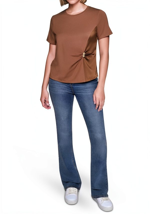Karl Lagerfeld Paris Womens Work Shirt Vicuna Color-1