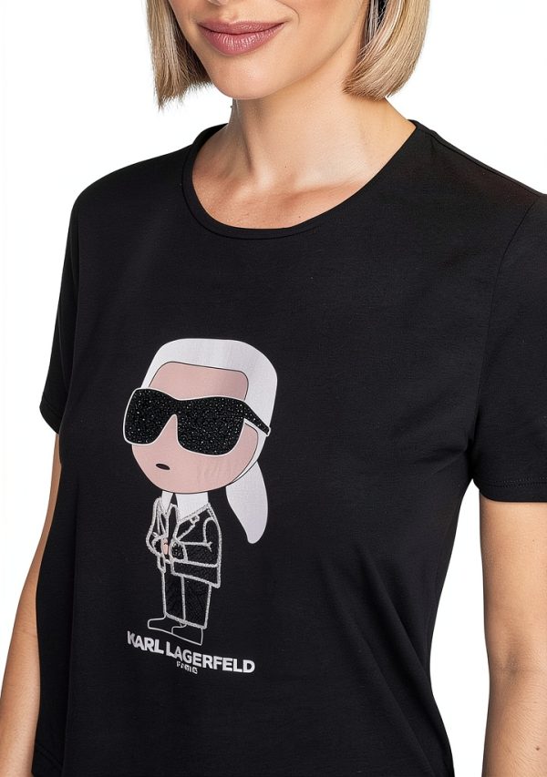 Karl Lagerfeld Paris Womens T-Shirt Black Flattering Fit-4