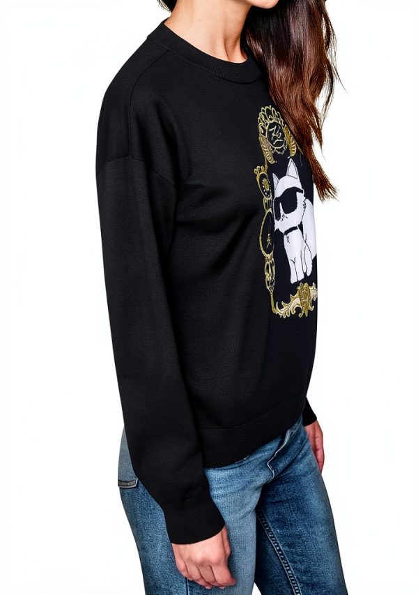 Karl Lagerfeld Paris Womens Pullover Sweater Black Versatile-2