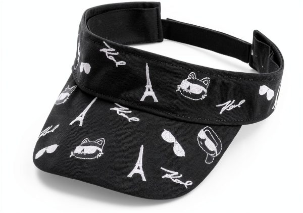 Karl Lagerfeld Paris Womens Sun Hat Black White Luxury-2