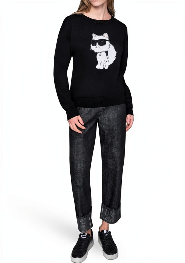 Karl Lagerfeld Paris Womens Pullover Sweater Casual Luxury-1