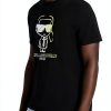 Karl Lagerfeld Paris Mens Graphic T-Shirt Black Crewneck-2