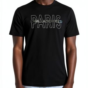 Karl Lagerfeld Men's White Graphic Tee Short-0