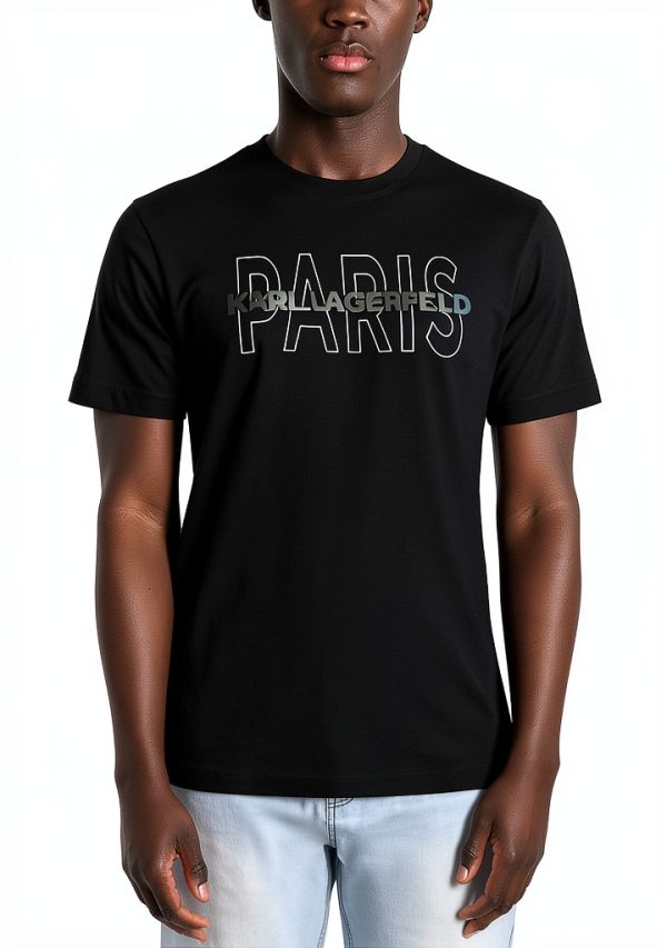 Karl Lagerfeld Men's White Graphic Tee Short-0