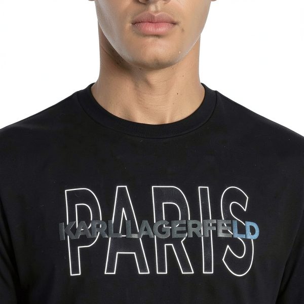 Karl Lagerfeld Men's White Graphic Tee Short-4
